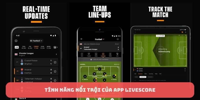 Tính năng nổi trội của app Livescore